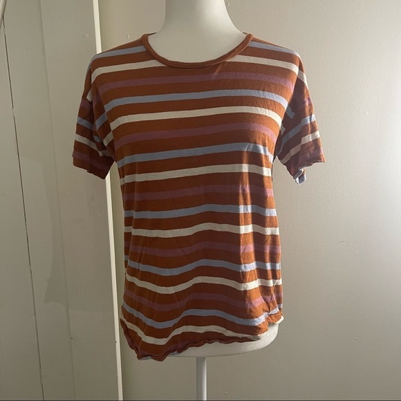 MADEWELL Whisper Cotton Crewneck Tee In Stripe medium - Picture 2 of 6